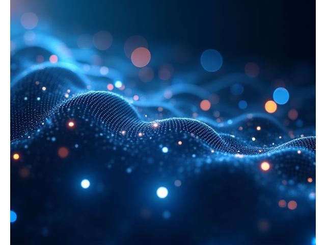 Visualización abstracta de una red neuronal o un cerebro digital, con datos fluyendo y luces interconectadas, representando la inteligencia artificial en finanzas.